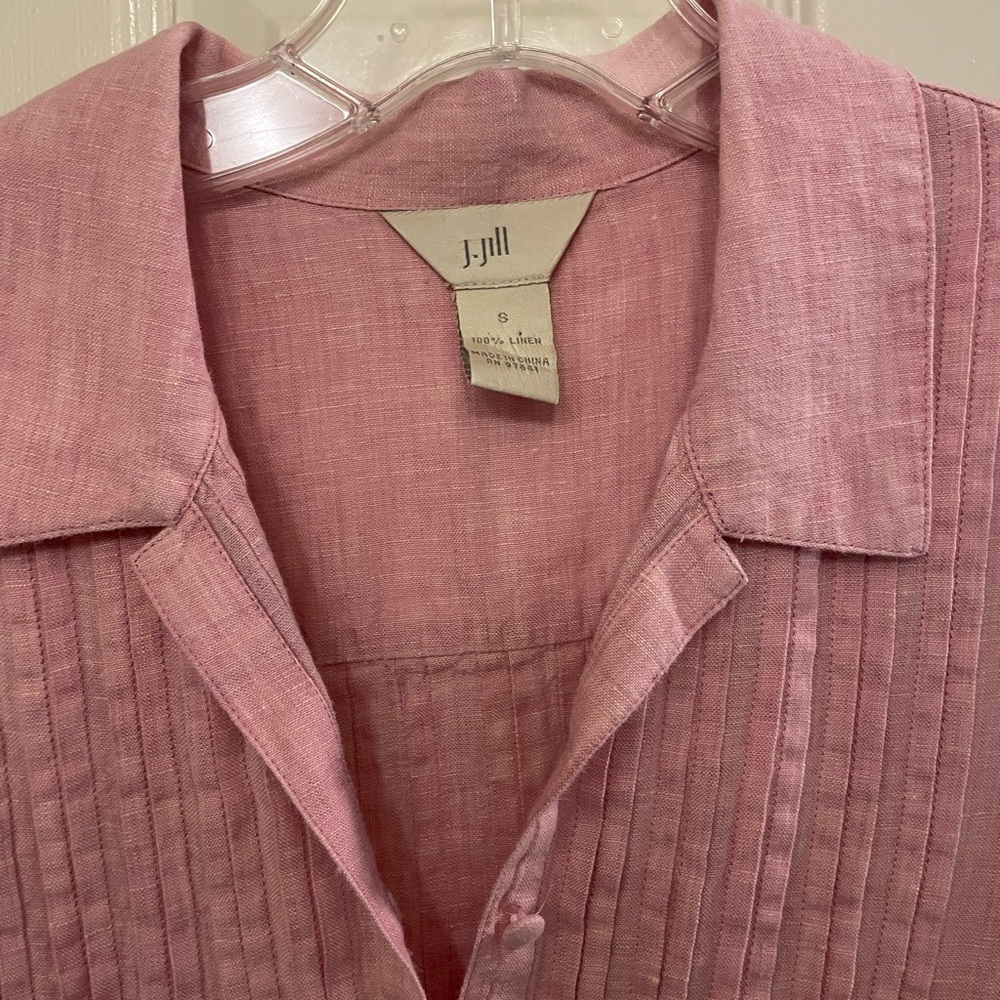 J Jill pink linen long sleeve shirt. Size S - Picture 2 of 3